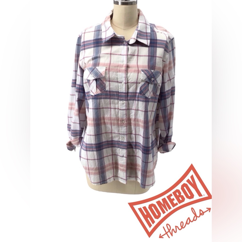 #30 LIVE Ella J Plaid Shirt Size S